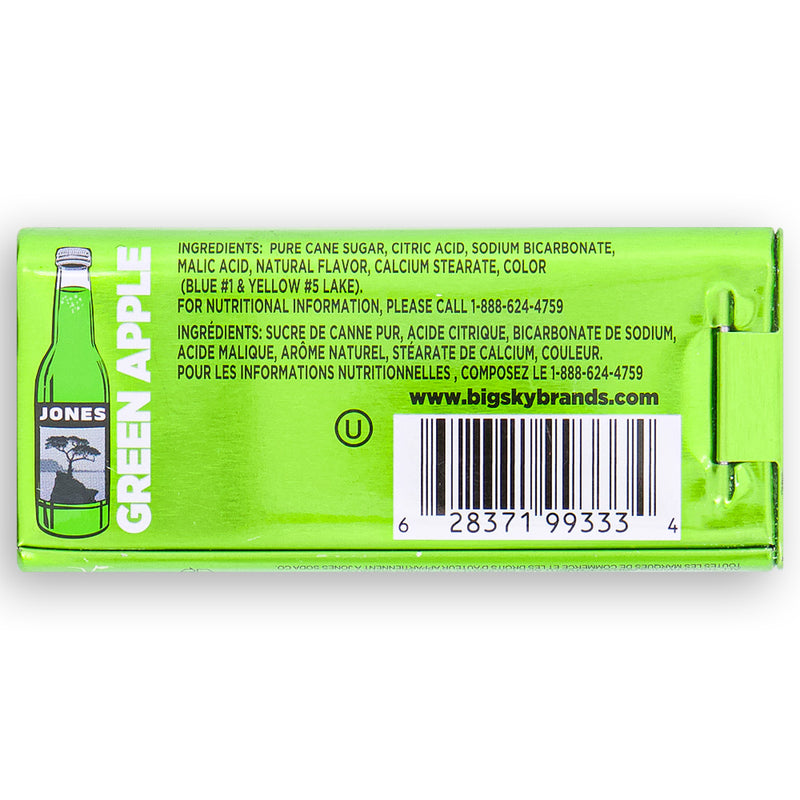 Jones Carbonated Candy - Green Apple Nutrition Facts Ingredients