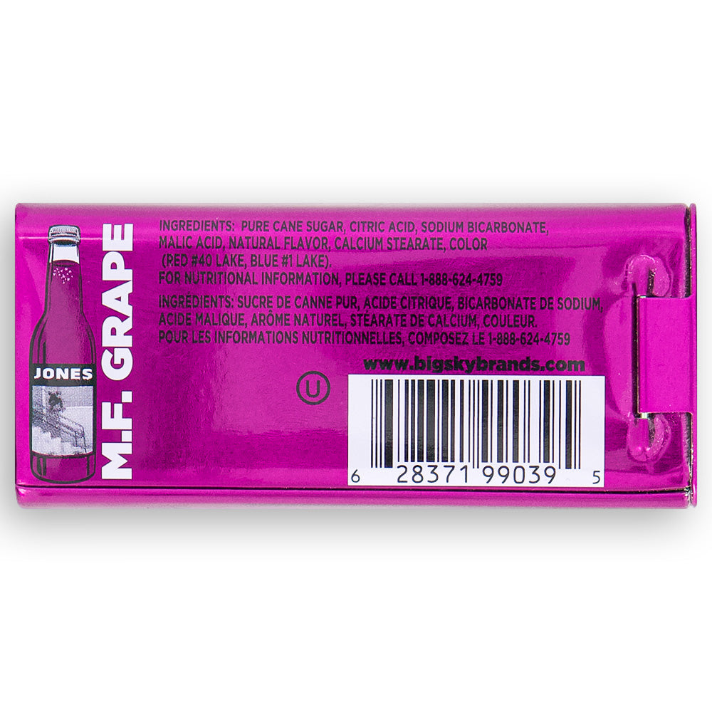 Jones Carbonated Candy - Grape Nutrition Facts Ingredients - Fizzy Candy