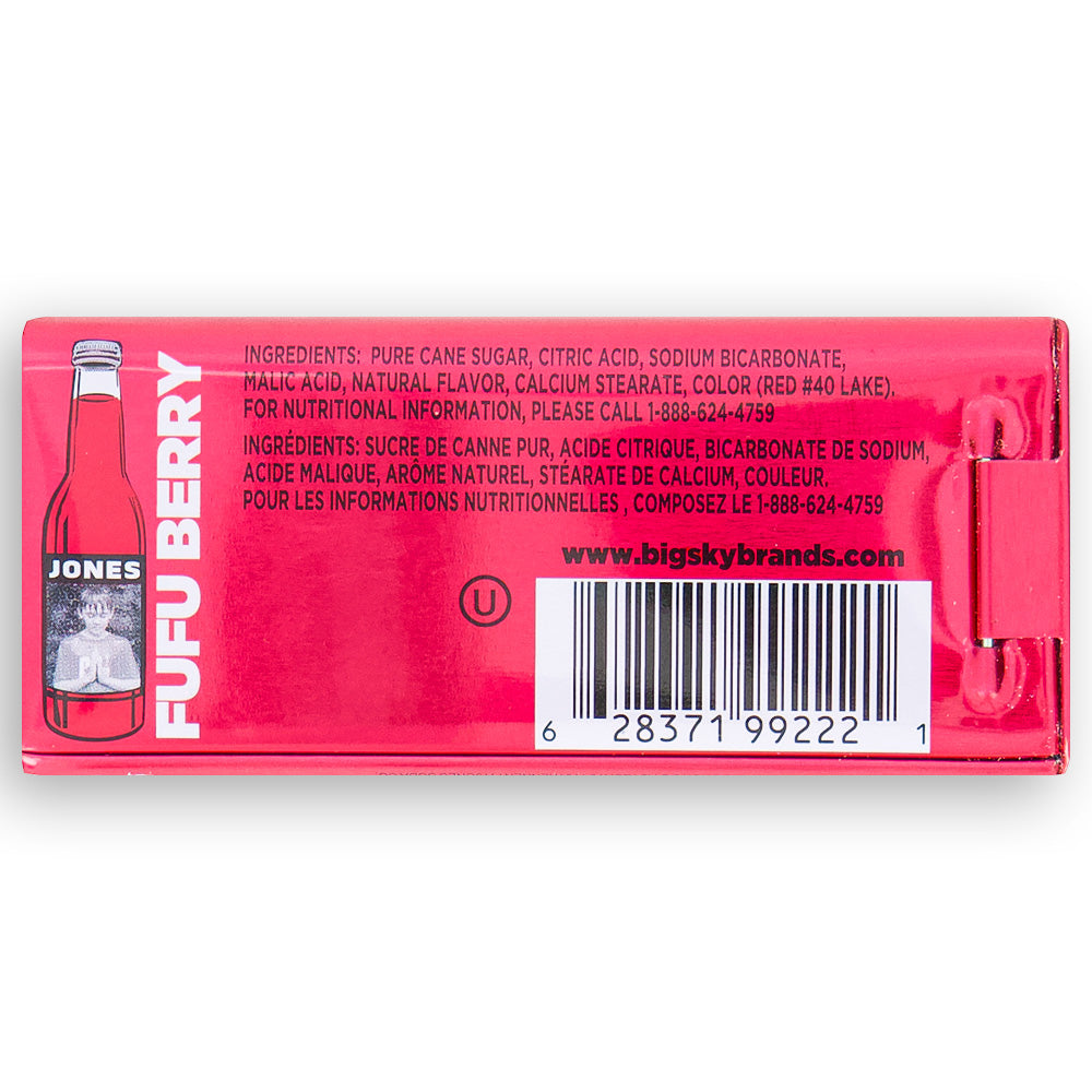 Jones Carbonated Candy-Fufu Berry Nutrition Facts Ingredients-Jones soda-berry candy