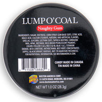 Lump O' Coal Bubble Gum Tin Nutrition Facts Ingredients-Bubble gum-Gum-Gag gifts