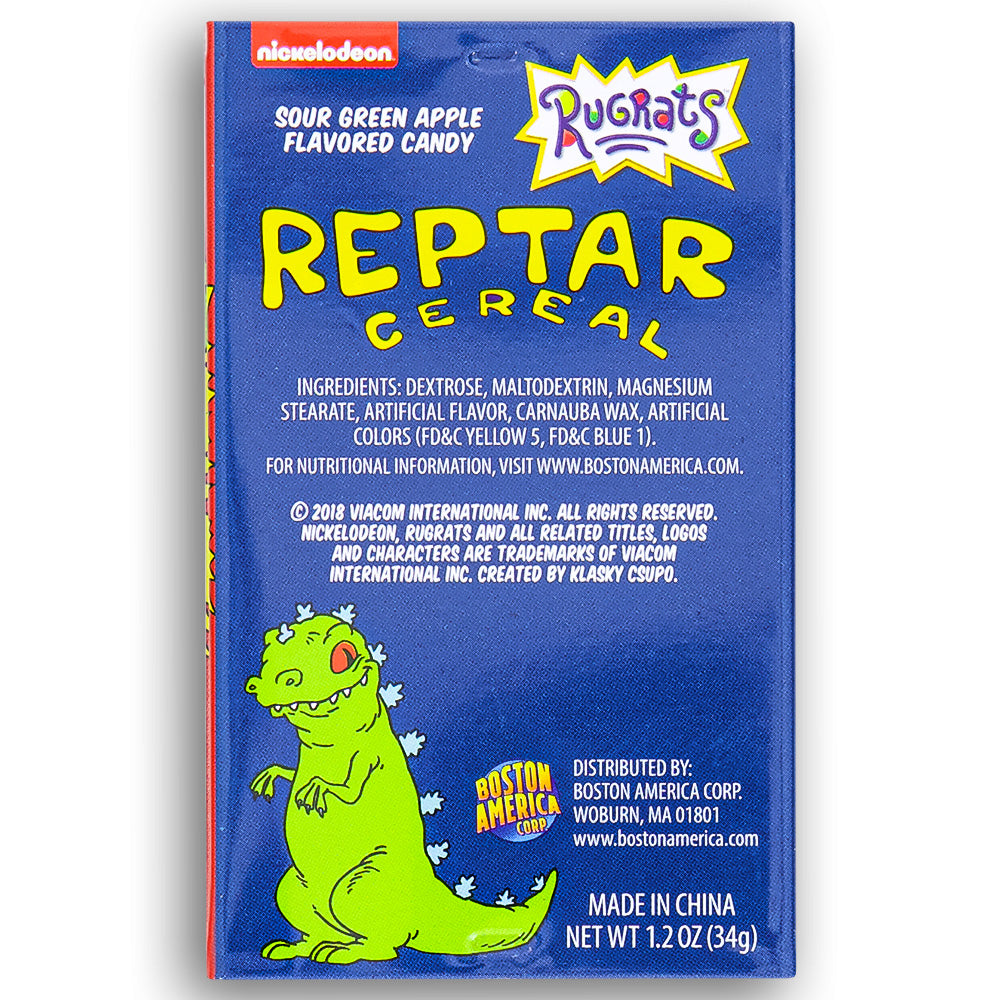 Boston America Rugrats Reptar Cereal Sour Candy Nutrition Facts Ingredients Rugrats Characters  Green Candy Cereal Brands