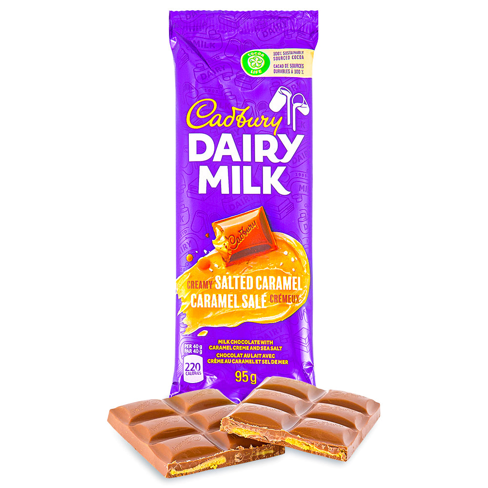 Cadbury Dairy Milk Creamy Salted Caramel Bar - 95g - Cadbury Chocolate Bars