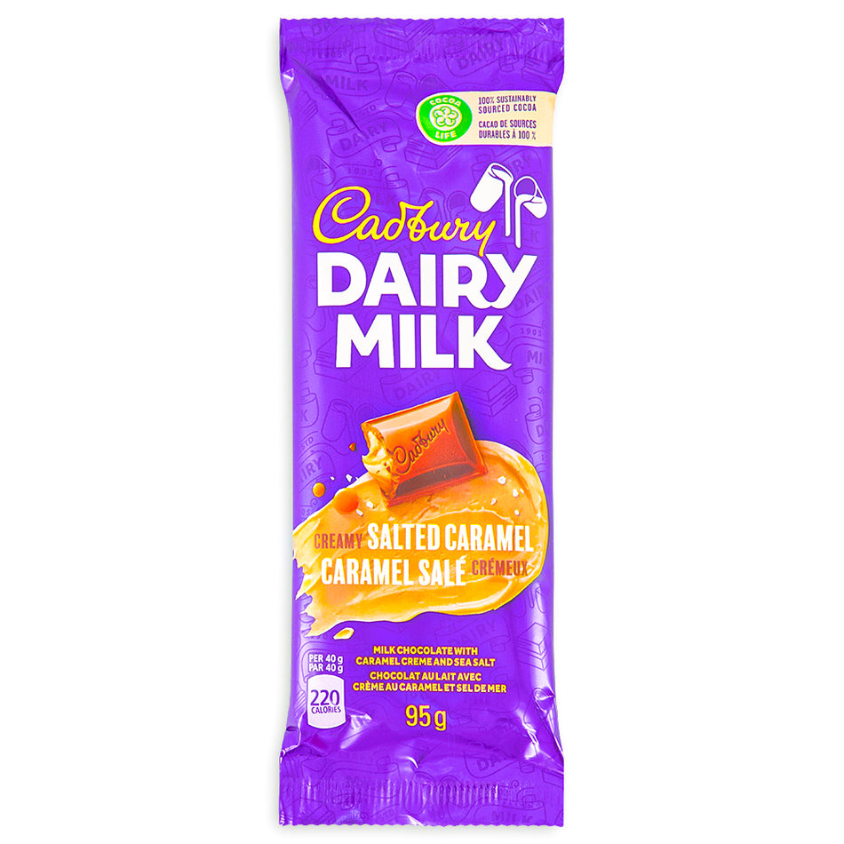 Cadbury Dairy Milk Creamy Salted Caramel Bar - 95g - Cadbury Chocolate Bars