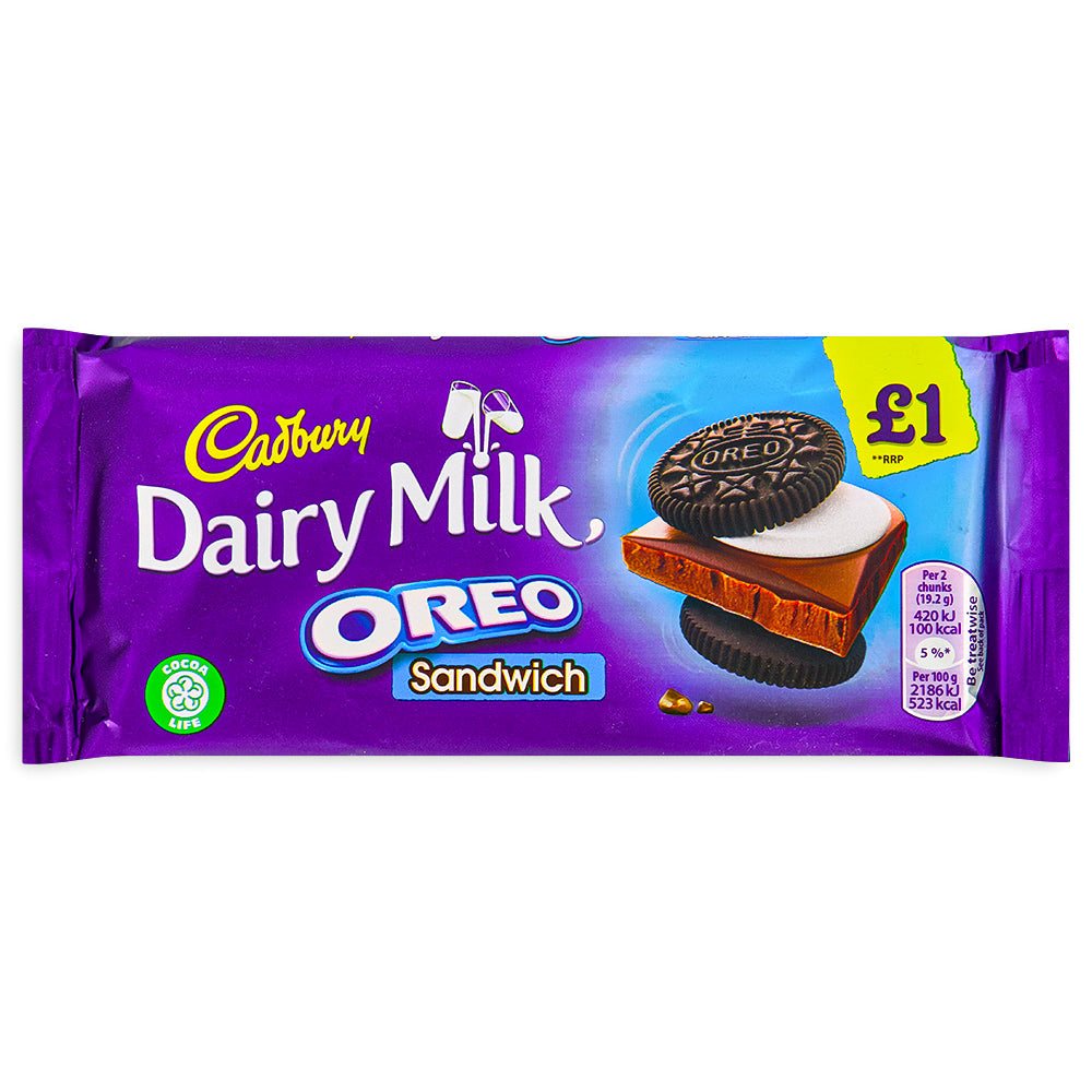 Cadbury Dairy Milk Oreo Sandwich (UK) - 96g  - British Chocolate