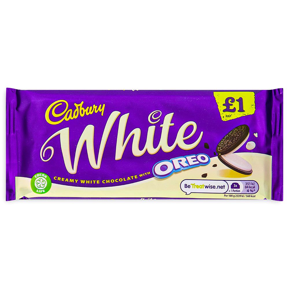 Cadbury Dairy Milk Oreo White Chocolate (UK) - 120g - British Chocolate from Cadbury!
