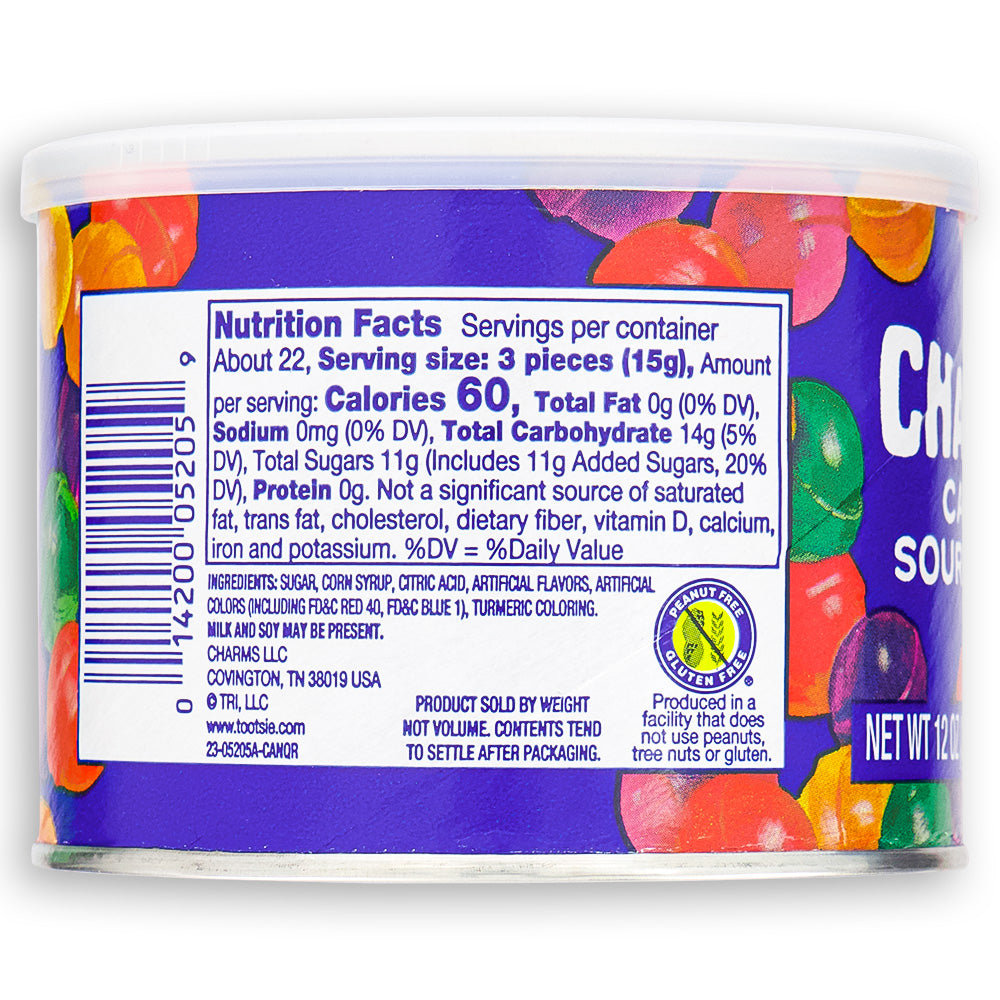 Charms Candy Sour Balls - 12oz Nutrition Facts Ingredients, Charms Candy Sour Balls, Pucker-worthy delight, Tiny treats with a tangy punch, Burst of zingy sourness, Powerhouse of tangy flavor, Mini explosion of sour, Bold and thrilling treat, Giggle-filled moment, Quick pick-me-up, Zesty zest and mouthwatering fun, charms, charms lollipop, charms blow pops, charms blow pop