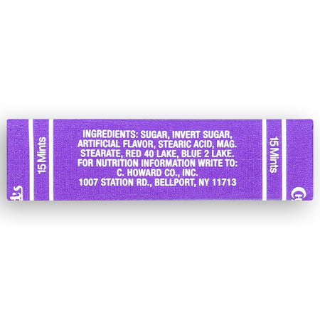Choward's Violet Mints - Nutrition Facts - Ingredients