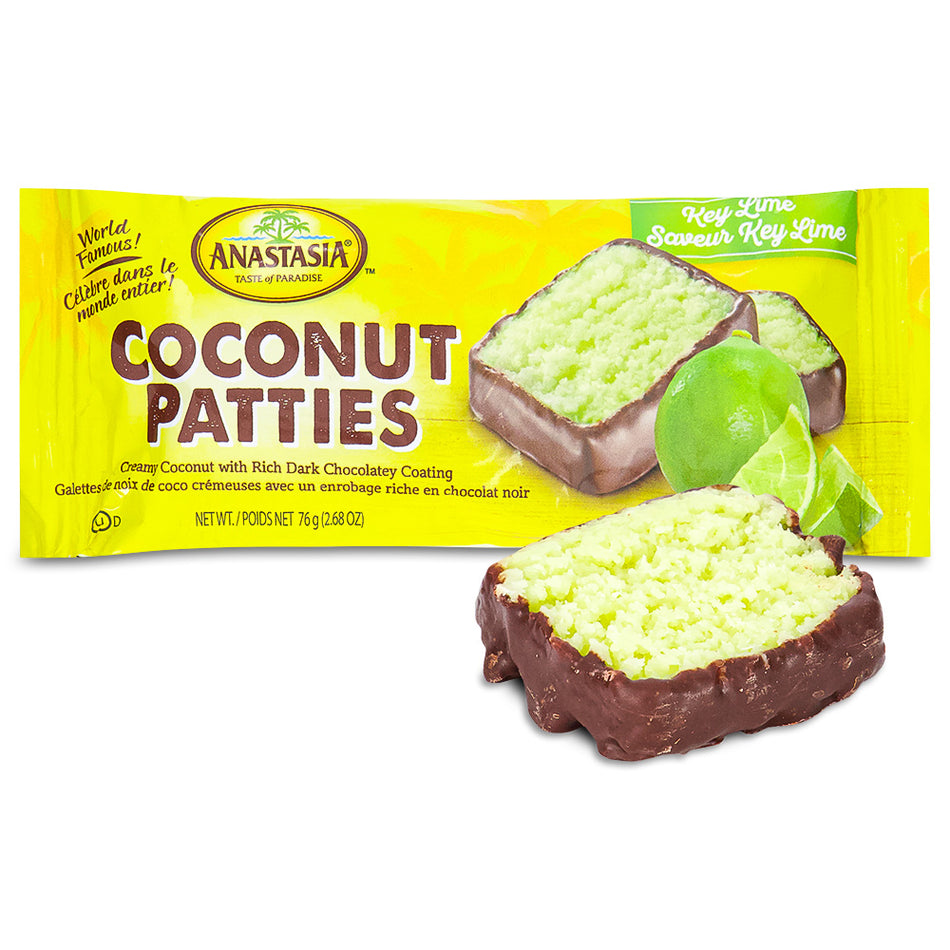 Anastasia Key Lime Coconut Patties - 70g-Anastasia coconut patties-Key lime cake-coconut desserts