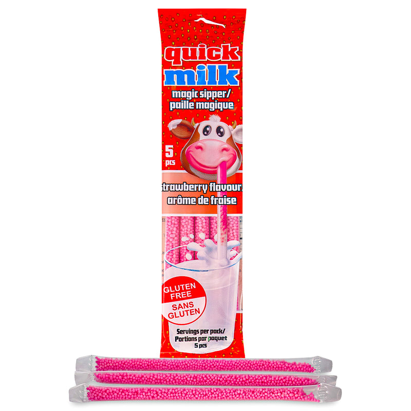 Quick Milk Magic Sipper Strawberry Straws - 36g