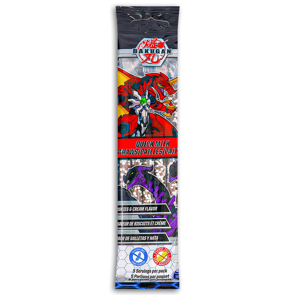 Quick Milk Magic Sipper Bakugan Straws - 36g-candy straws-cookie straws- cookies and cream