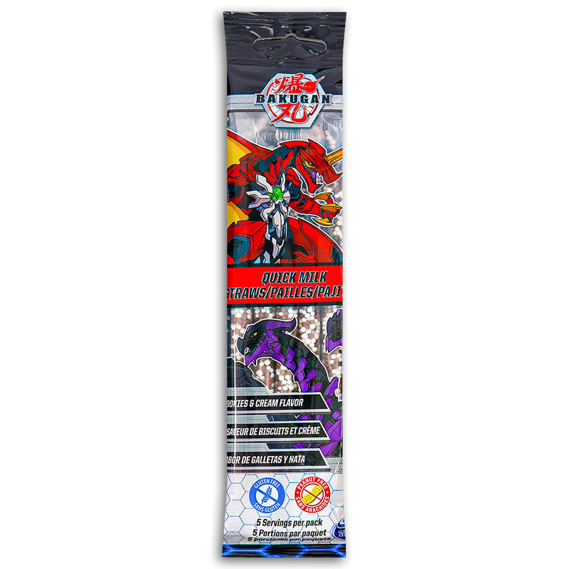 Quick Milk Magic Sipper Bakugan Straws - 36g-candy straws-cookie straws- cookies and cream