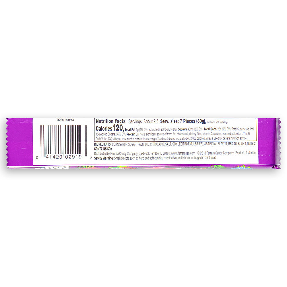 Now and Later Berry Smash-2.44 oz. Nutrition Facts Ingredients