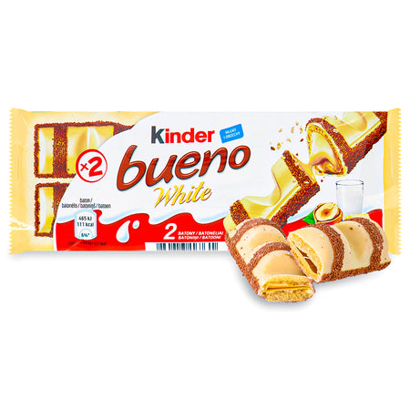 Kinder Bueno White Chocolate Bar-kinder bueno-kinder bueno white-White chocolate