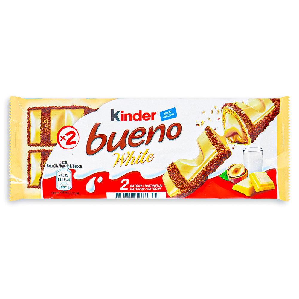 Kinder Bueno White Chocolate Bar-kinder bueno-kinder bueno white-White chocolate