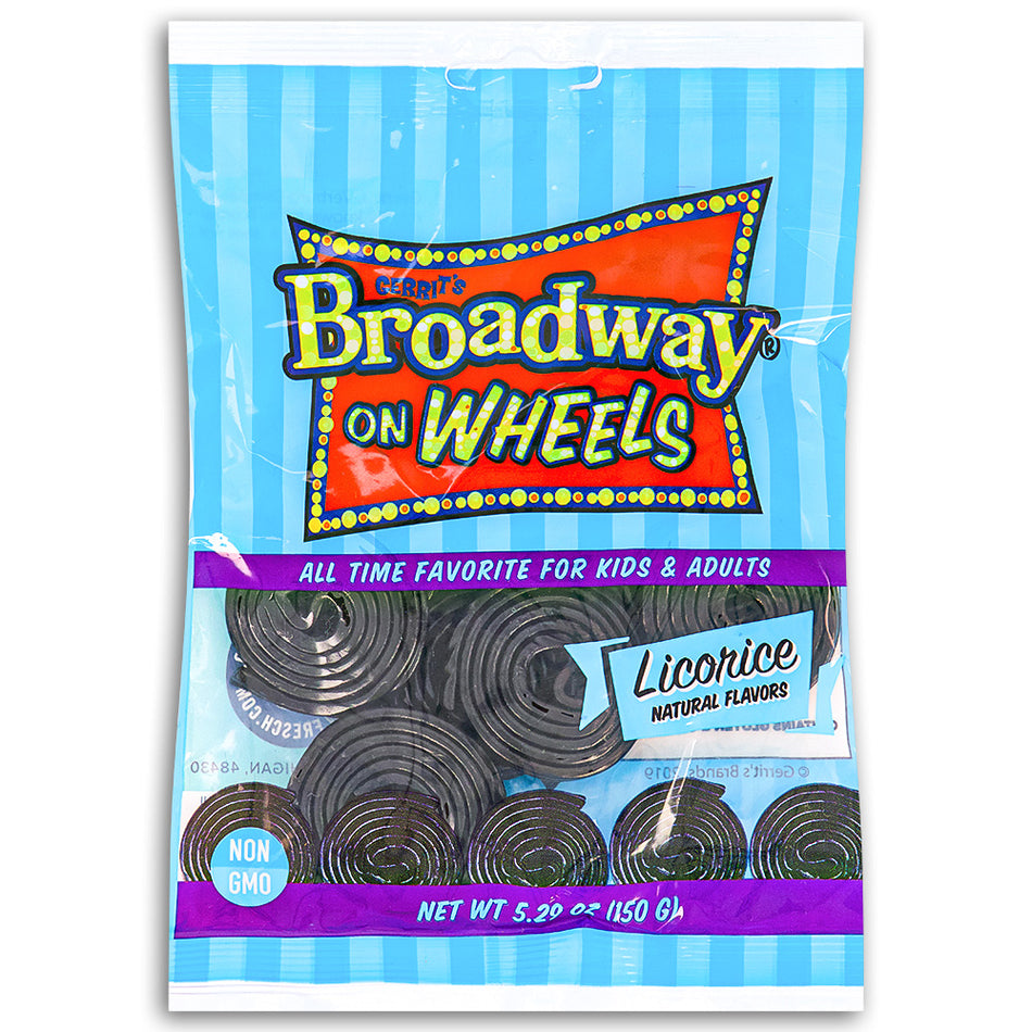 Gerrit's Broadway on Wheels Black Licorice Wheels - 5.29oz-Licorice-Old fashioned candy-black licorice