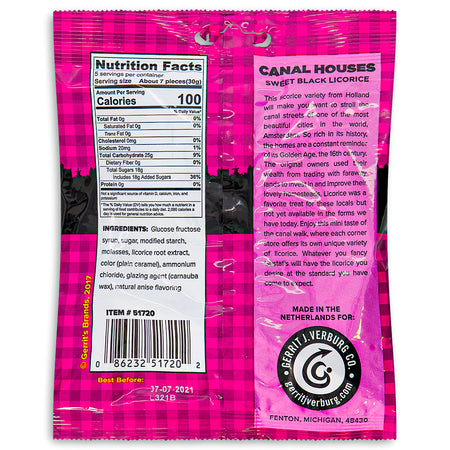 Gustaf's Dutch Licorice Canal Houses - 5.29oz Nutrition Facts Ingredients