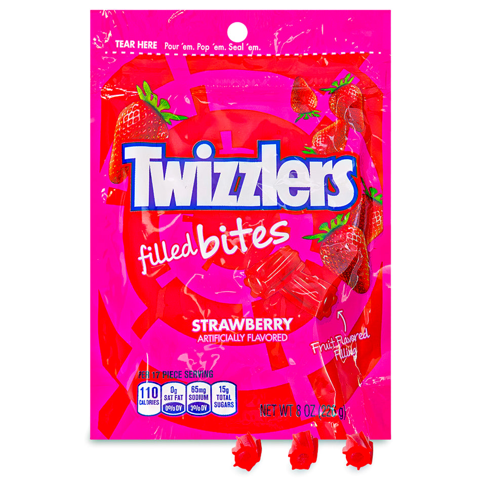 Twizzlers Strawberry Filled Bites - 8oz, Twizzlers Strawberry Filled Bites, Berry Bliss, Chewy Delights, Fruity Strawberry Center, Signature Chewiness, Flavor Explosion, Movie Snacking, Berrylicious Adventure, Pop and Chew, Strawberry Fun, twizzler, twizzlers, twizzlers licorice, twizzler licorice, twizzlers candy, twizzler candy