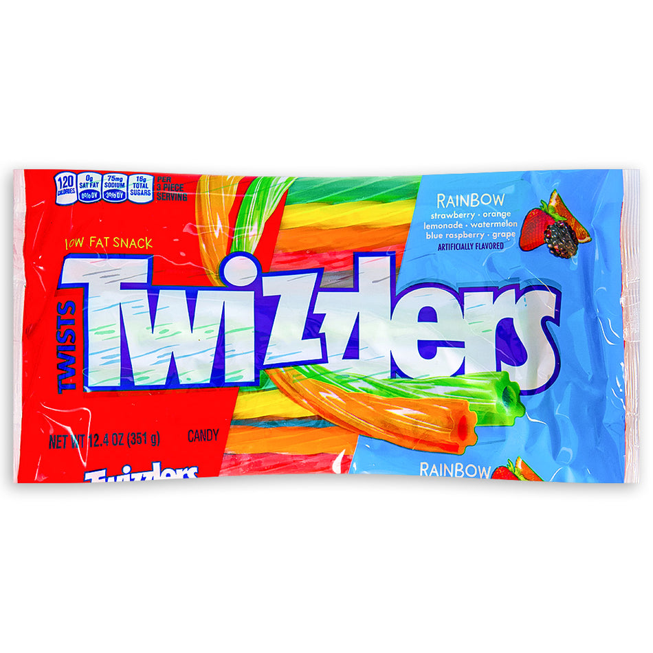 Twizzlers Twists Rainbow Candy - 12.4oz front, Twizzlers Twists Rainbow Candy, Colorful Candy Fun, Fruity Flavors, Candy Wonderland, Chewy Delight, Classic Favorite, Snack Time, Candy Decorating, Technicolor Taste Adventure, Fun with Friends, twizzler, twizzlers, twizzlers licorice, twizzler licorice, twizzlers candy, twizzler candy