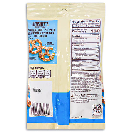 Hershey's Cookies 'n' Creme Dipped Pretzels - 4.25oz Nutrition Facts Ingredients-Pretzels-Chocolate covered pretzels-Hershey cookies and cream