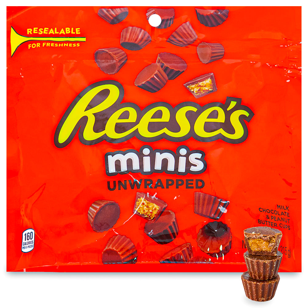 Reese's Peanut Butter Cup Mini Pouches - 7.6oz, Reese's Peanut Butter Cup Minis, Bite-Sized Delights, Mini Peanut Butter Cups, Milk Chocolate Goodness, Sweet and Salty Combo, Portable Snacking, Tiny Packages of Joy, Peanut Butter Paradise, Anytime Treat, Party Snacks, reeses peanut butter cups, reeses chocolate, reeses cups, reeses peanut cups
