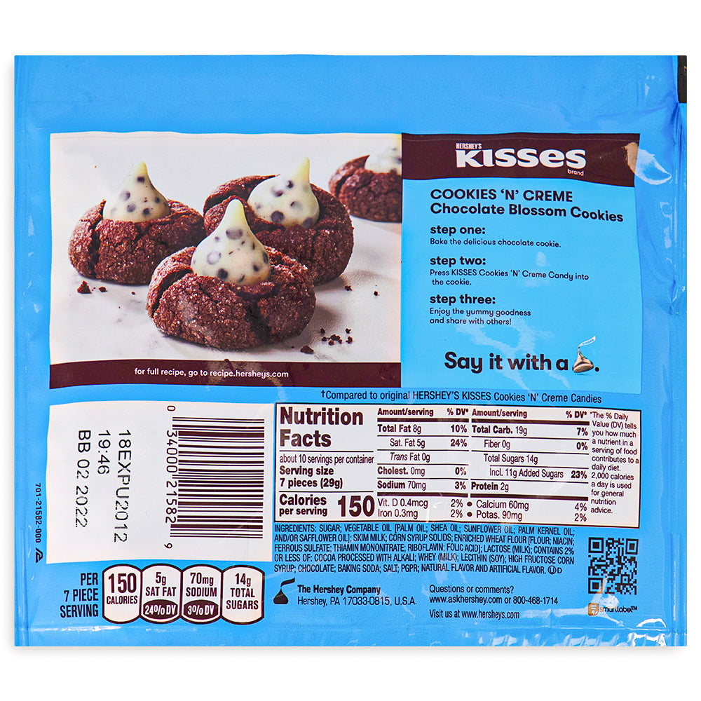 Hershey's Kisses - Cookies 'N' Creme - 10oz Nutrition Facts Ingredients