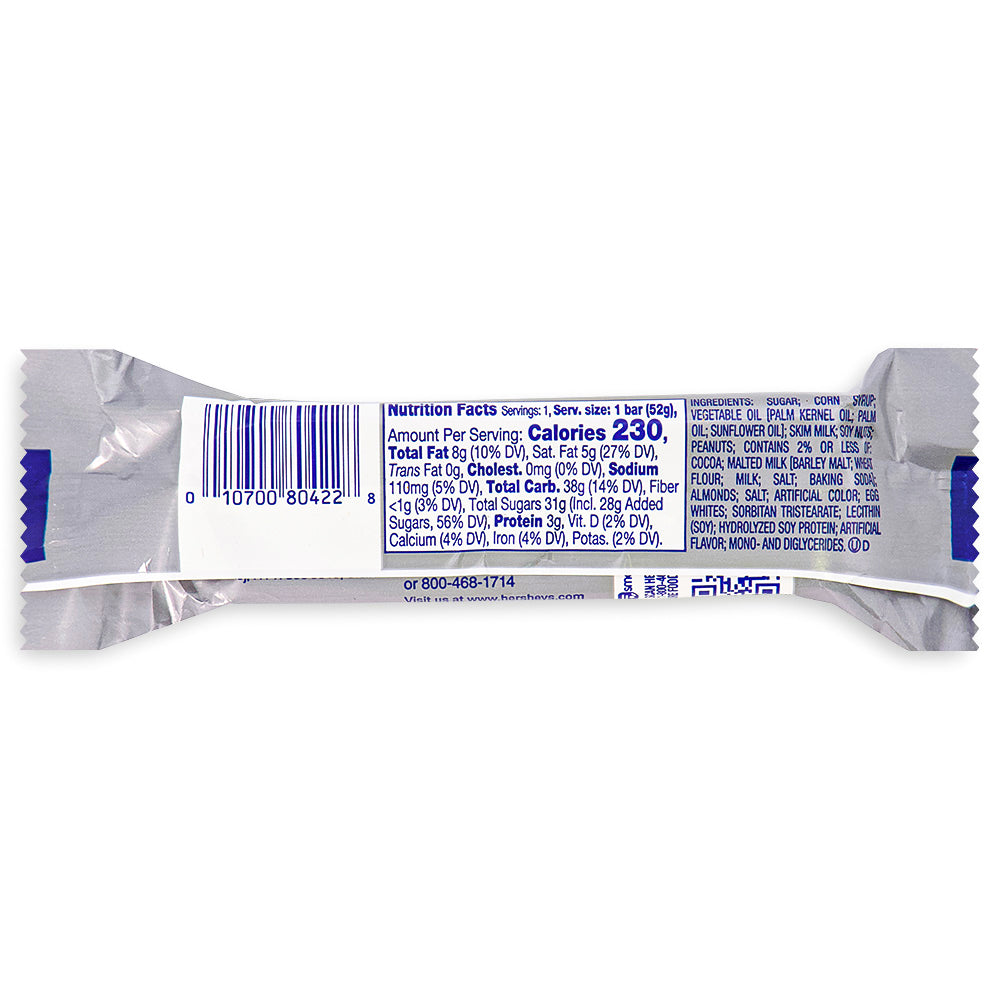 Zero Candy Bar - 1.85oz Nutrition Facts Ingredients-Zero candy bar-Nougat-white chocolate