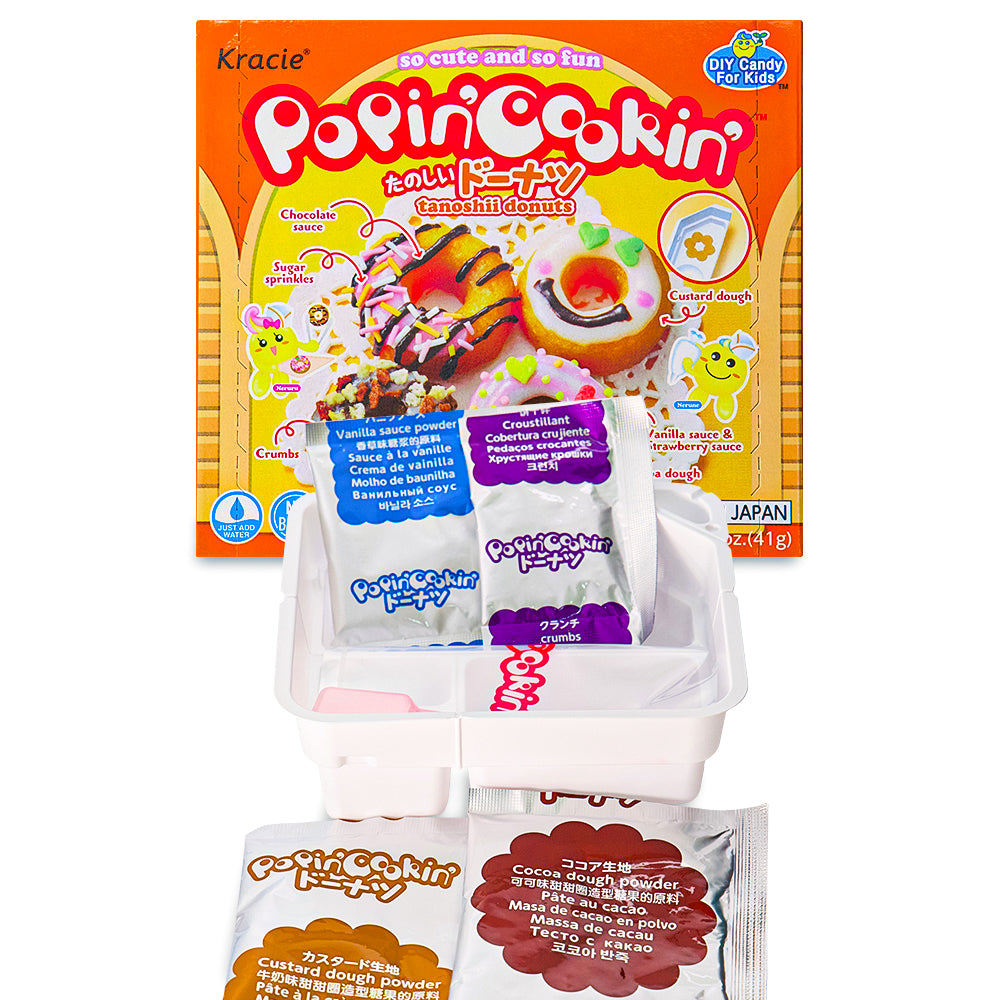 Japanese Kracie Popin' Cookin' DIY Kit - Candy Donuts Open