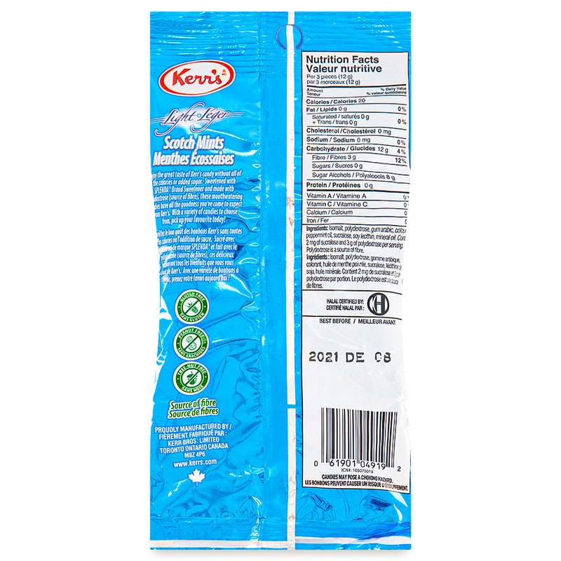 Kerr's Light Scotch Mints No Sugar Added - 90g Nutrition Facts Ingredients-scotch mints-mints