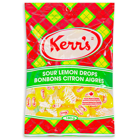 Kerr's Classic Tartan Sour Lemon Drops - 180g-lemon drops-lemon drop