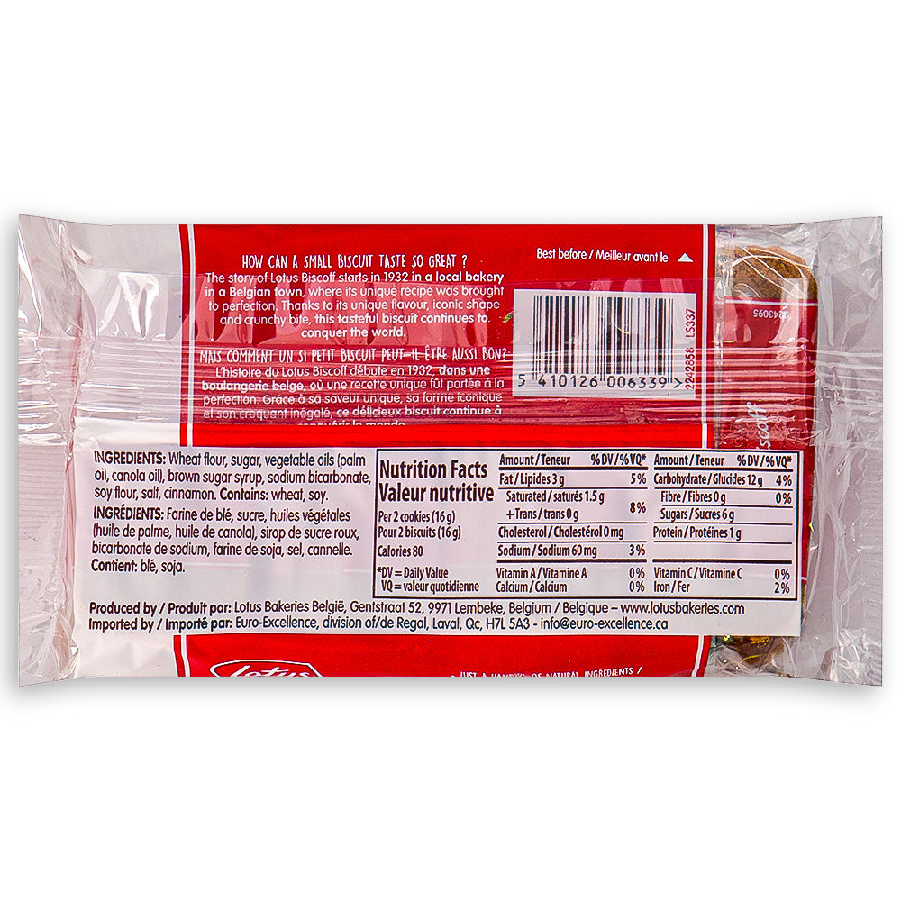 Lotus Biscoff 8x2pcs - 124g Nutrition Facts Ingredients-Lotus Biscoff-Lotus Biscoff cookies-Airplane cookies