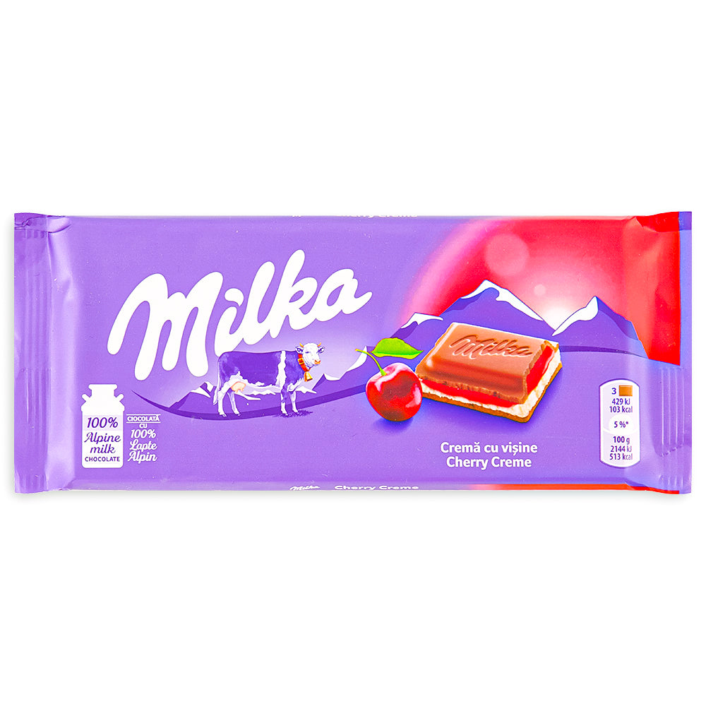 Milka Cherry Creme Chocolate Bar