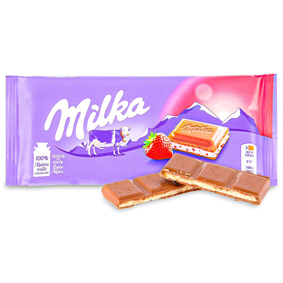 Milka Chocolate Bar - Strawberry 100g