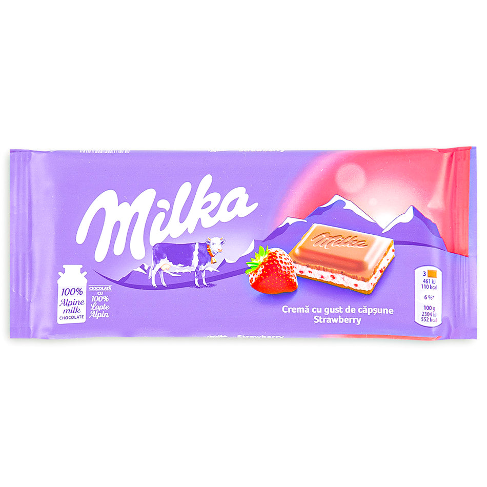 Milka Chocolate Bar - Strawberry 100g