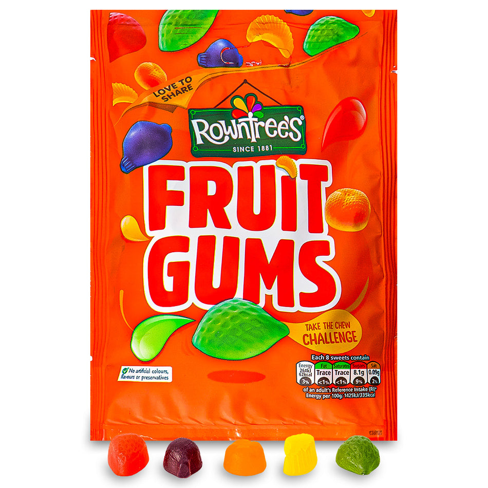 Rowntrees Fruit Gums UK - 150g-British candy-Fruit gums-Fruit candy-Chewy candy