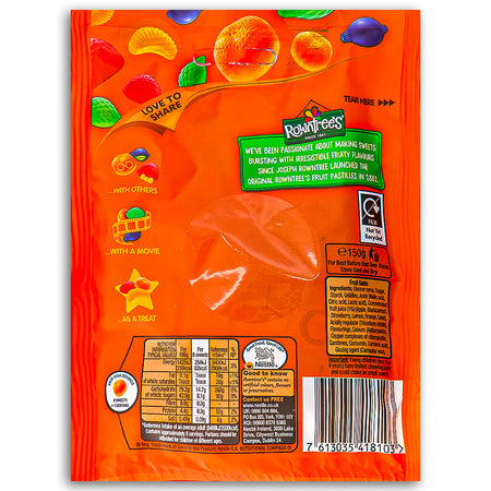 Rowntrees Fruit Gums UK - 150g Nutrition Facts Ingredients-British candy-Fruit gums-Fruit candy-Chewy candy