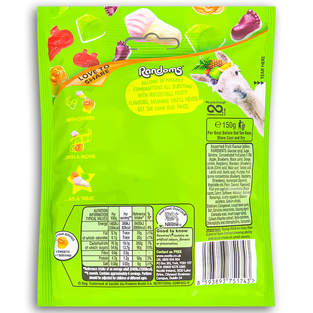 Rowntree's Randoms (UK) - 150g Nutrition Facts Ingredients