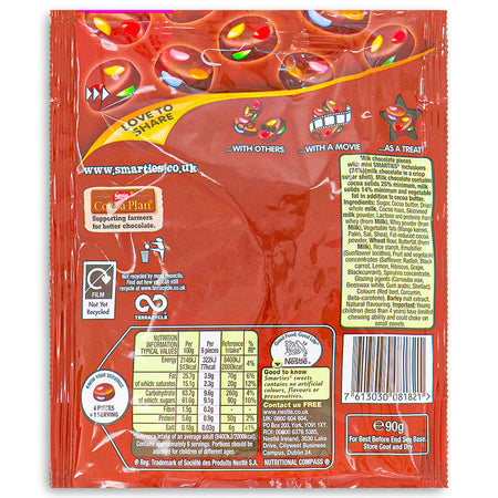 Nestle Smarties Buttons - 90g Nutrition Facts Ingredients