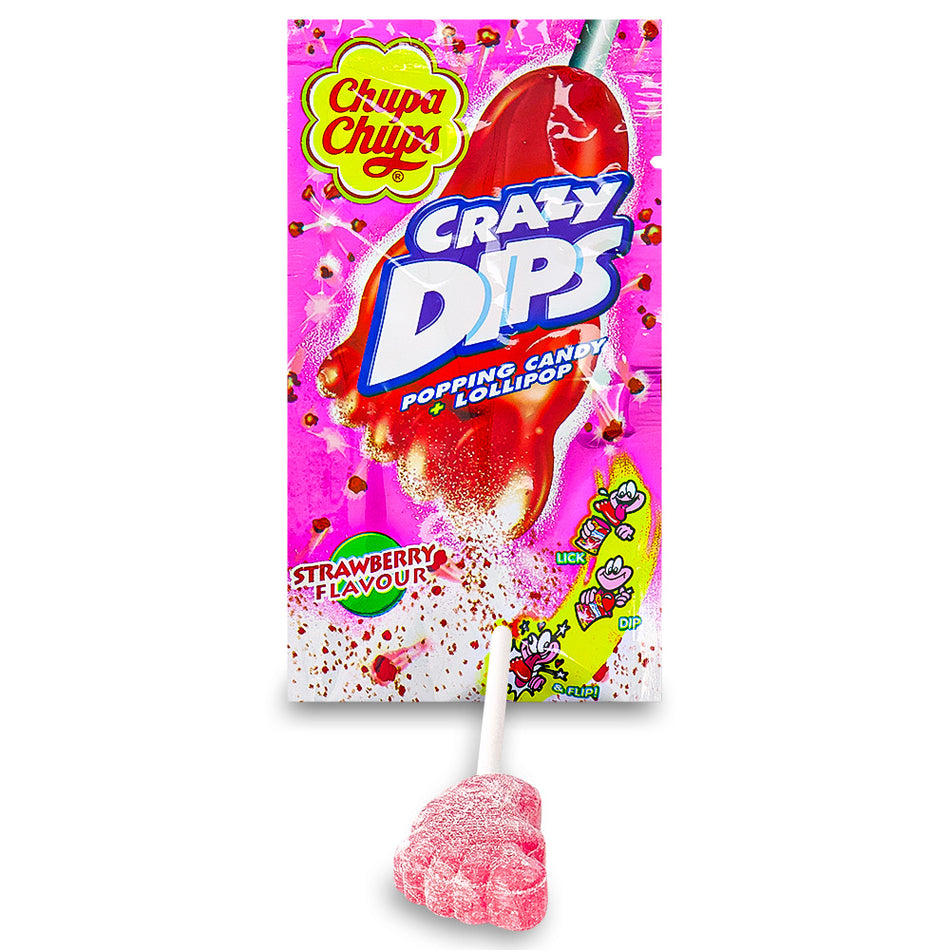 Chupa Chups Crazy Dips Popping Candy + Lollipop - 14g