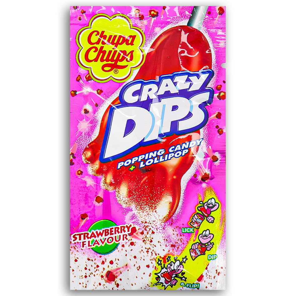 Chupa Chups Crazy Dips Popping Candy + Lollipop - 14g