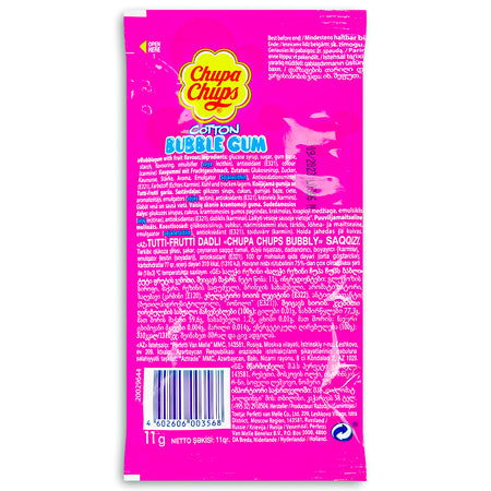 Chupa Chups Cotton Bubble Gum (UK) - 11g Nutrition Facts Ingredients-Chupa chups-Cotton candy-Lollipops-British candy