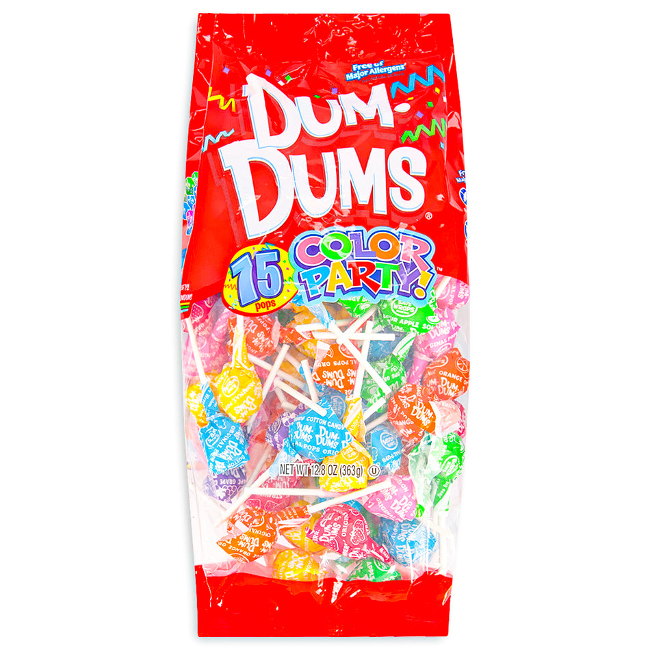 Dum Dums Color Party Assorted Rainbow Lollipops-75 CT