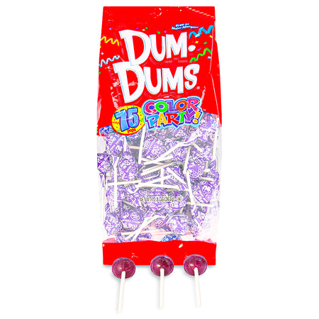 Dum Dums Color Party Purple Grape Lollipops-75 CT-Lollipops-Grape candy