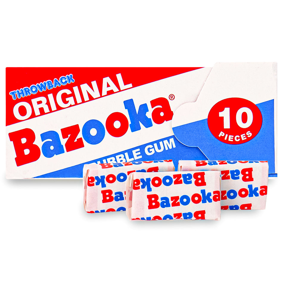 Bazooka Throwback Original Bubble Gum 10 Pieces-Bubble gum-bazooka bubble gum-Old fashioned candy