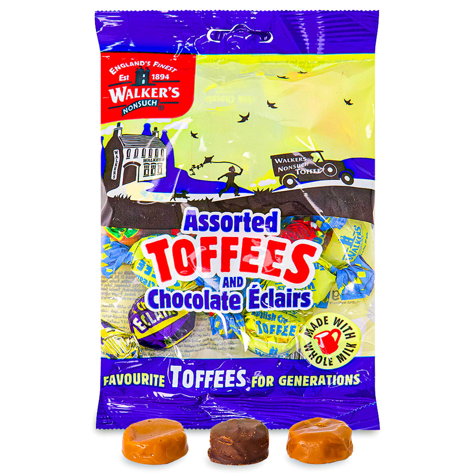Walker's Assorted Toffees & Chocolate Eclairs UK - 150g - British Candy