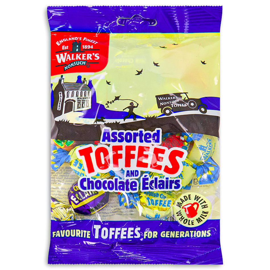 Walker's Assorted Toffees & Chocolate Eclairs UK - 150g - British Candy