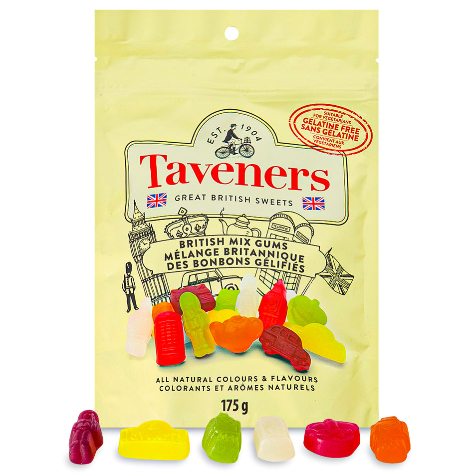 Taveners British Mix Gums - 175g-British candy-Gummies-Wine gums