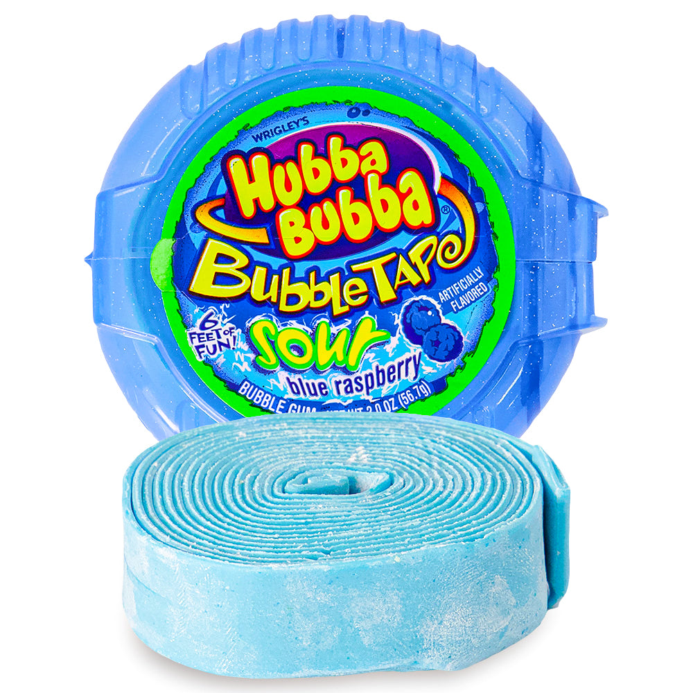 Hubba Bubba Sour Blue Raspberry Bubble Gum Tape