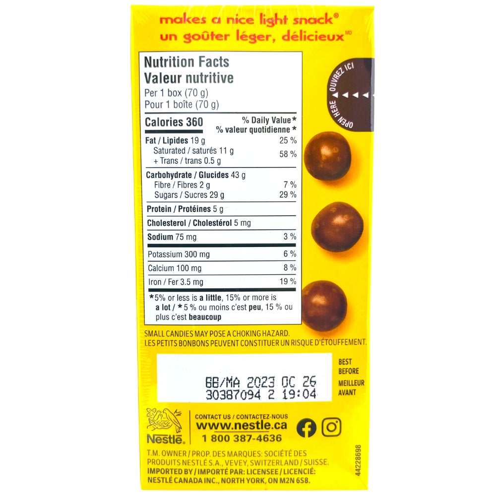 Coffee Crisp Pops - 70g Nutrition Facts Ingredients