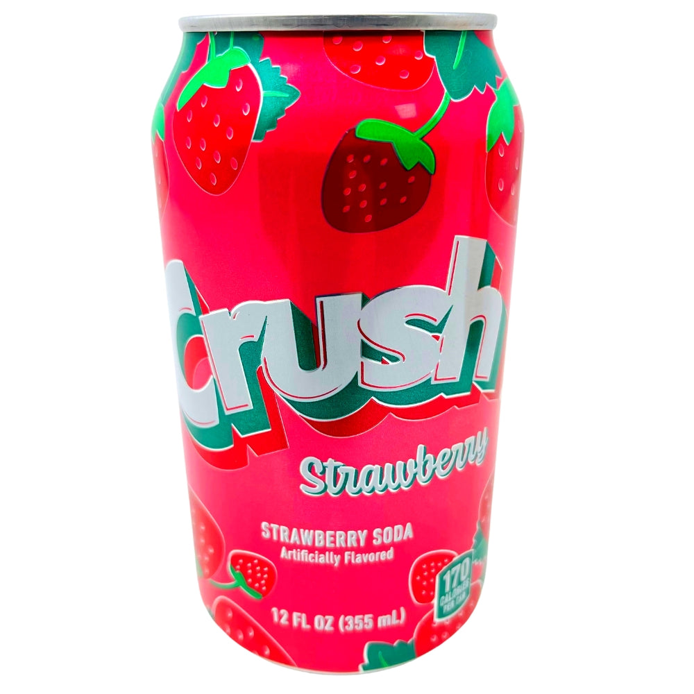 Crush Strawberry Soda - 355mL-Strawberry Crush-strawberry soda-Crush soda
