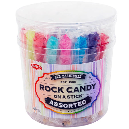 Rock Candy Sticks Assorted Tub - 36 CT-Bulk candy-Old fashioned candy-Rock candy 